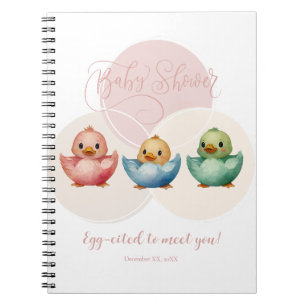 Carnet Oiseaux d'Oeufs de Cute Kawaii Baby shower coloré 