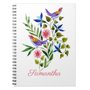 Carnet Oiseaux et fleurs colorés