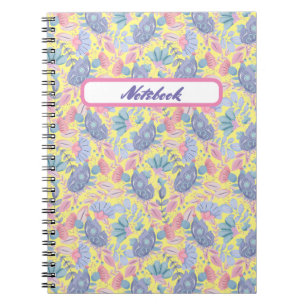 Carnet Oiseaux et fleurs de couleur pastel