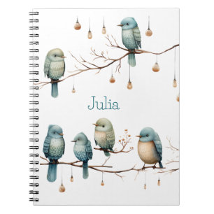 Carnet Oiseaux lunaires sur Branches Élégance intemporell