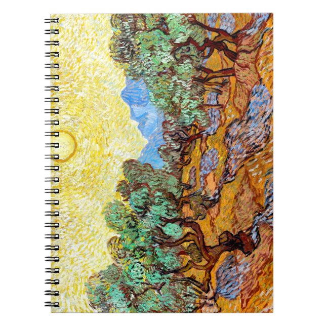 Carnet Olive Trees (1889) paysage art Van Gogh spiral (Devant)