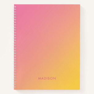 Carnet Ombré brillant Fille rose jaune dégradé
