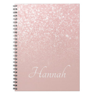 Carnet Ombre de Parties scintillant rose vif personnalisé