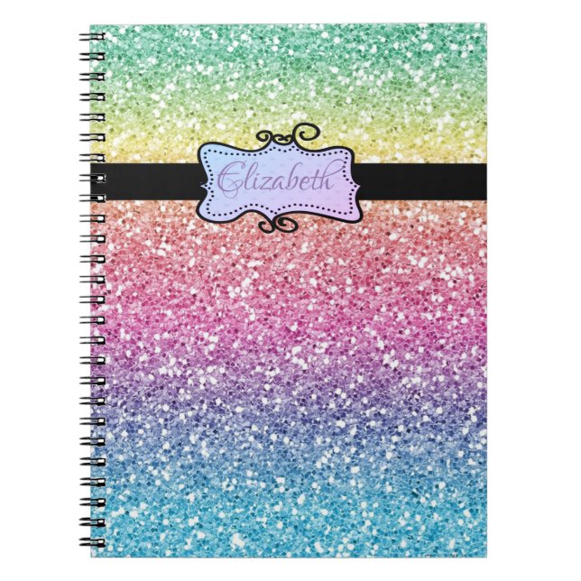 Carnet Ombre Parties scintillant moderne, Personnalisé (Devant)