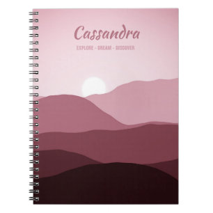 Carnet Ombre personnalisé Mauve Taupe Rose Clair Abstrait