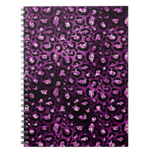 Carnet Ombre Violet & Taches de Léopard Pailletées Noir G