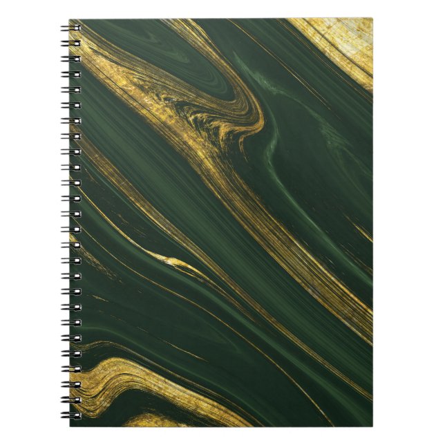 Carnet Onyx Vert Luxueux : Marbre D'Or. (Devant)