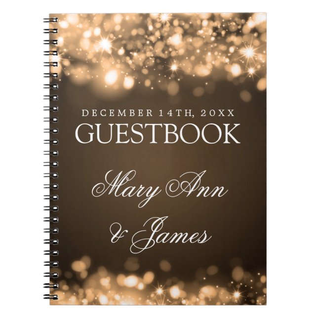 Carnet Or de scintillement de lumières de Guestbook de (Devant)