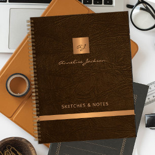 Carnet Or monogrammed élégant personnalisé