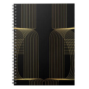 Carnet Or, noir, élégant, cool, art de ligne tendance uni