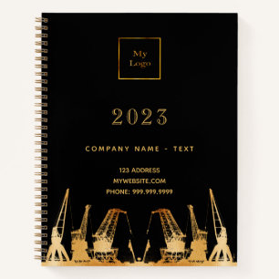 Carnet Or noir grues de construction logo d'entreprise 20