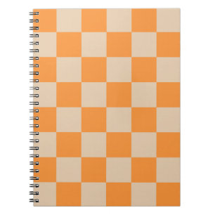 Carnet Orange À damiers En vichy Motif