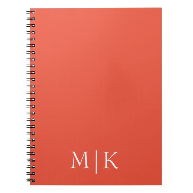 Carnet Orange and White | Modern Monogram (Devant)
