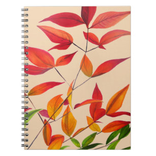 Carnet Orange Autumn laisse l'aquarelle originale