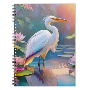 Carnet Orange Billed White Heron Imaginaire Bird