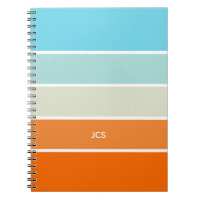 Orange Bleu Vert Couleur Blocage Blocs Monogramme