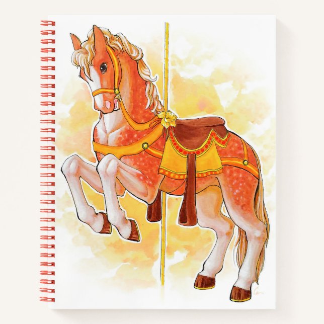 Carnet Orange Carousel Horse (Devant)