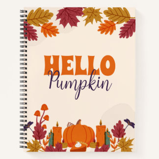 Carnet Orange Cute Automne Harvest Citrouille Patch