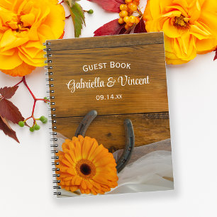 Carnet Orange Daisy Horseshoe Pays Mariage de l'Ouest