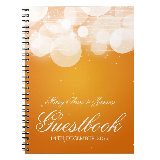 Carnet Orange de lueur et d'étincelle de Guestbook de (Devant)