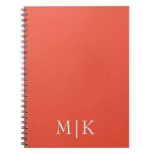 Carnet Orange et Blanc   Monogramme Moderne