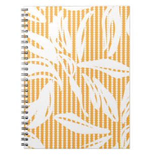 Carnet Orange Floral sans couture motif avec backgr rayé