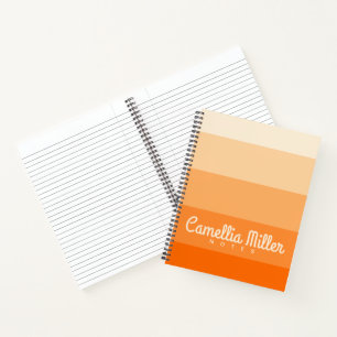 Carnet Orange Gradient Notes personnelles Monogramme Mode
