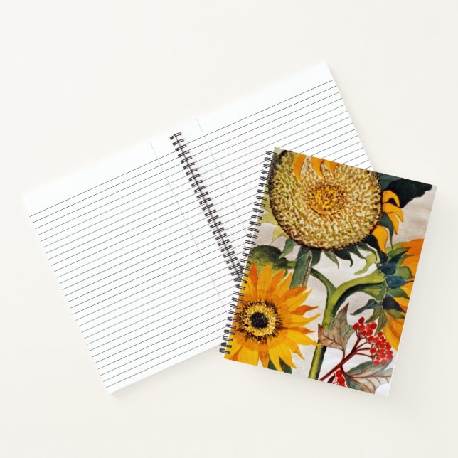 Carnet Orange Jaune Graine Tournesol Art (Intérieur)