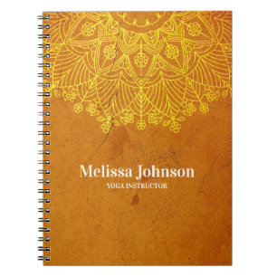 Carnet Orange Mandala Yoga - méditation sur mesure