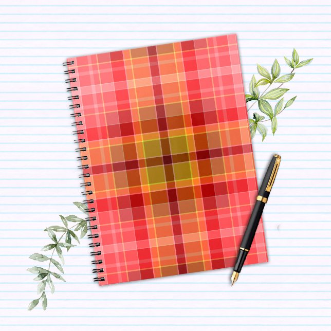 Carnet Orange Pink Tartan (orange_pink_tartan_notebook)