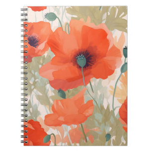 Carnet Orange Poppy Meadow