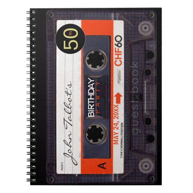 Carnet Orange Retro Audiotape 50e anniversaire GuestBook  (Devant)