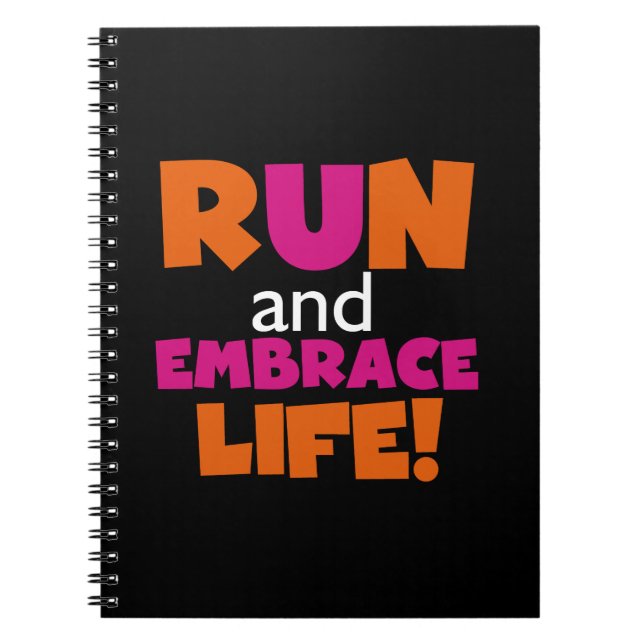 Carnet Orange Rose Texte Fitness Runner Marathon (Devant)