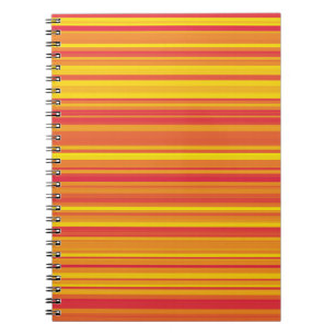 Carnet Orange rouge jaune rayures