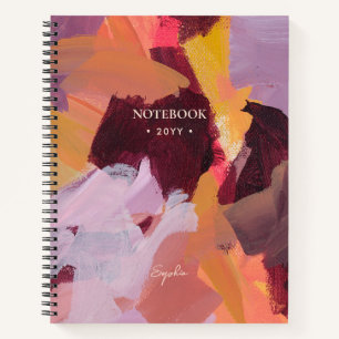 Carnet Orange & Violet Art Abstrait Moderne Personnalis
