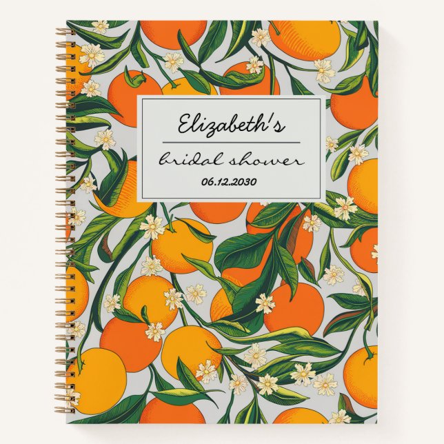Carnet Oranges Agrumes Fleur Motif  Shower de Mariage (Devant)
