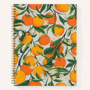 Carnet Oranges d'été Agrumes Fruit Motif floral
