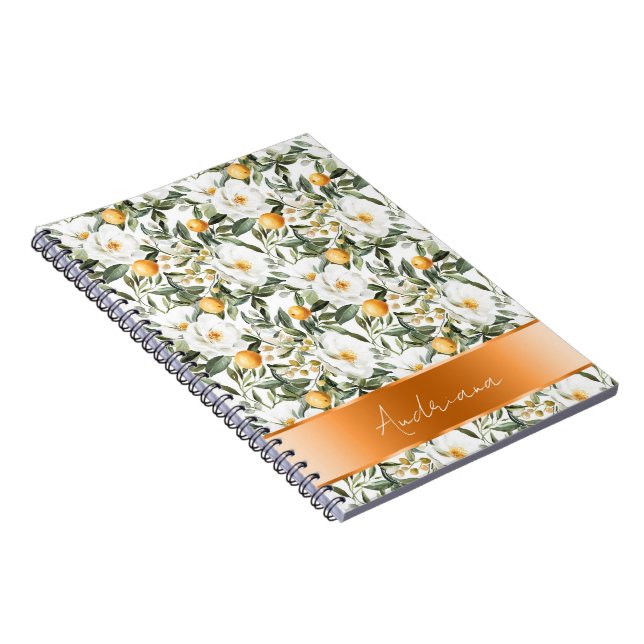 Carnet Oranges florales romantiques Sicile Italienne (Côté Droit)