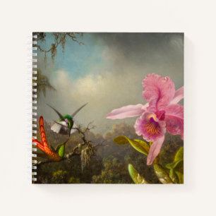 Carnet Orchidée avec deux colibris Heade