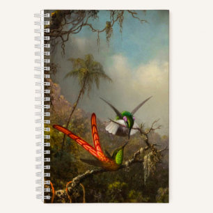 Carnet Orchidée avec deux colibris Heade