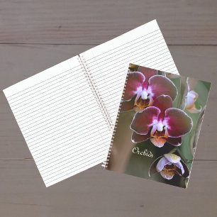 Carnet Orchidée de Maroon pourpre fleurit Botanique Flora