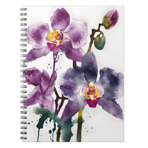Carnet Orchidée - Fleurs aquarelle