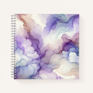 Carnet Orchidée florissante Aquarelle violette Art Abstra