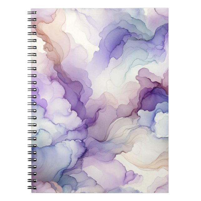 Carnet Orchidée florissante Aquarelle violette Art Abstra (Devant)