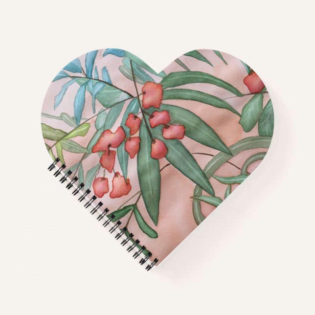 Carnet Ordinateur portable à fleurs spirales (Devant)