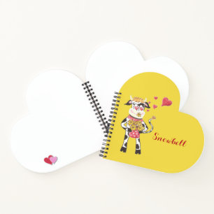 Carnet Ordinateur portable Coeur Personnalisé De Vache Sp
