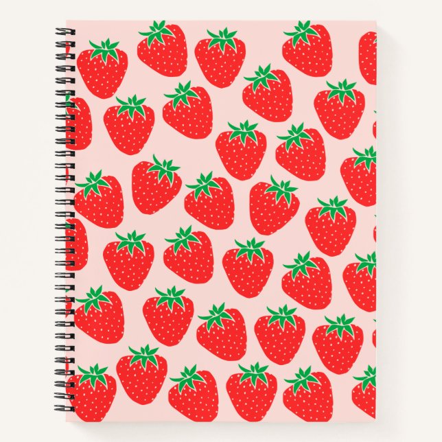 Carnet Ordinateur portable Cute Strawberries (Devant)