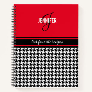 Carnet Ordinateur portable de recette de base rouge chic
