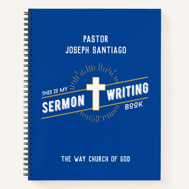 Carnet Ordinateur portable d'écriture de sermon personnal (Devant)