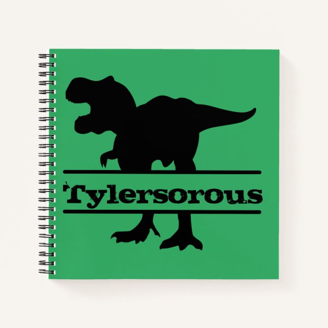 Carnet Ordinateur portable Dinosaure Personnalisé Nom des (Devant)